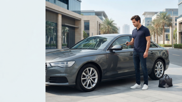 European car being sold before leaving Dubai